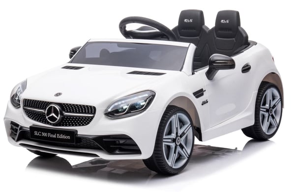 Mercedes Benz SLC300 Yksi sähköauto lapsille, valkoinen Sun Baby