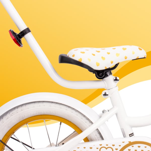16 tuuman tyttöjen pyörä HEART BIKE - valkoinen ja kulta
