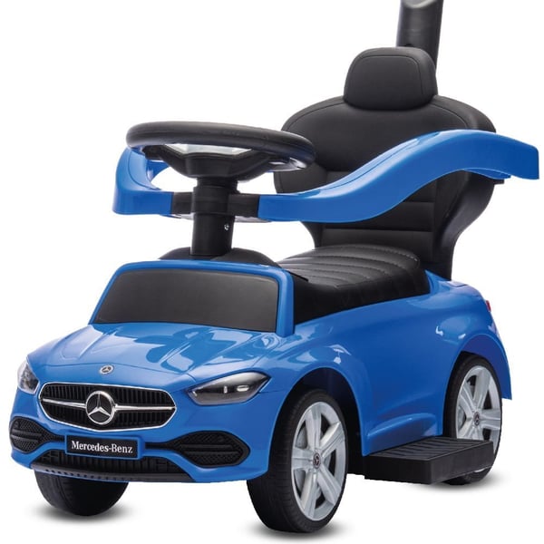 Sun Baby potkuauto Mercedes-Benz C-Class - puskija, kaari ja jalkatuet, sininen