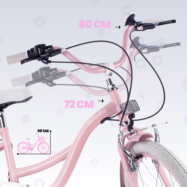 Flower Bike Flickcykel för en flicka 20 tum, 6 till 10 år, växlar Shimano, barncykel för pojkar (Rosa)