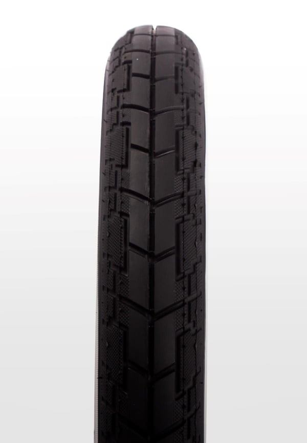 Cykeldæk 16 x 1,75 (47-305) sort-hvid - tråddæk, retningsbestemt, 35-50 PSI