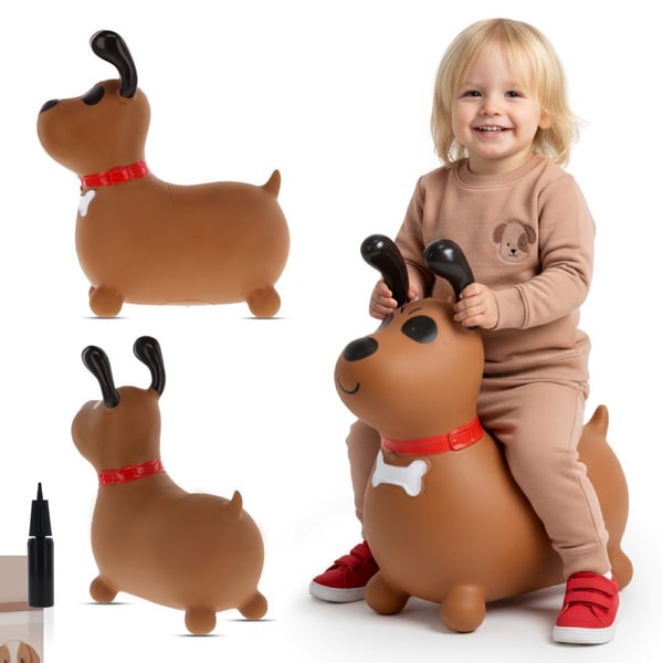 Sun Baby hopper Reksio, brun + pumpe, til børn 1+, bæreevne 45 kg