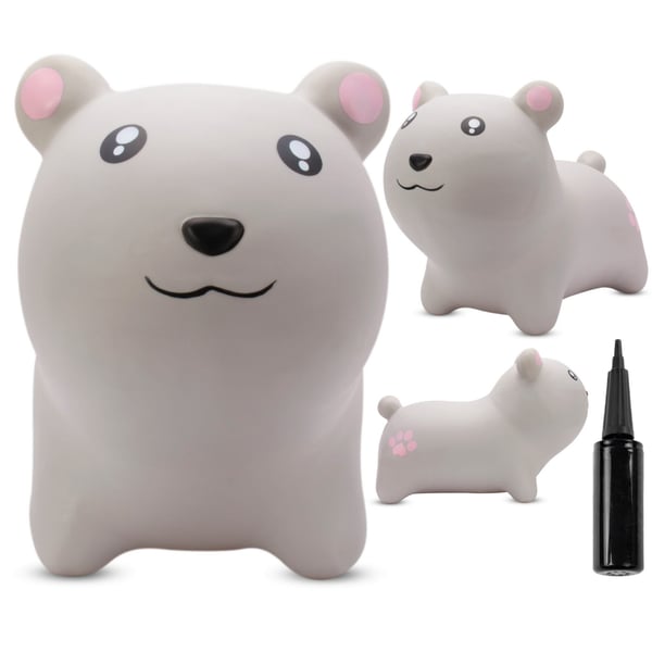 Sun Baby Gummihopper HAMSTER grå + pumpe, 12 m+, bæreevne 45 kg