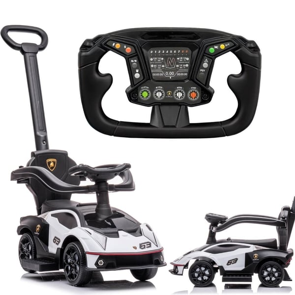 Sun Baby gåbil med push-handle Lamborghini Essenza SCV12, vit, 12m+, upp till 25 kg