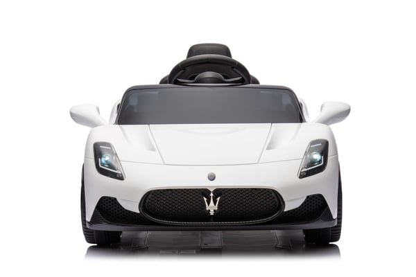 Maserati GT Cabrio Yksi sähköauto lapsille pilotti MP3 LED valkoinen Sun Baby