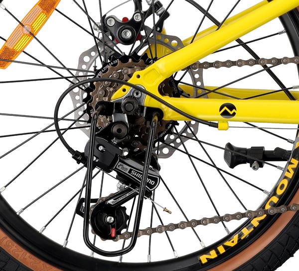 TATRA BIKES Barncykel 20 tum - 6 växlar Shimano - lätt aluminium, justering av styrhöjd, skivbromsar - Gul