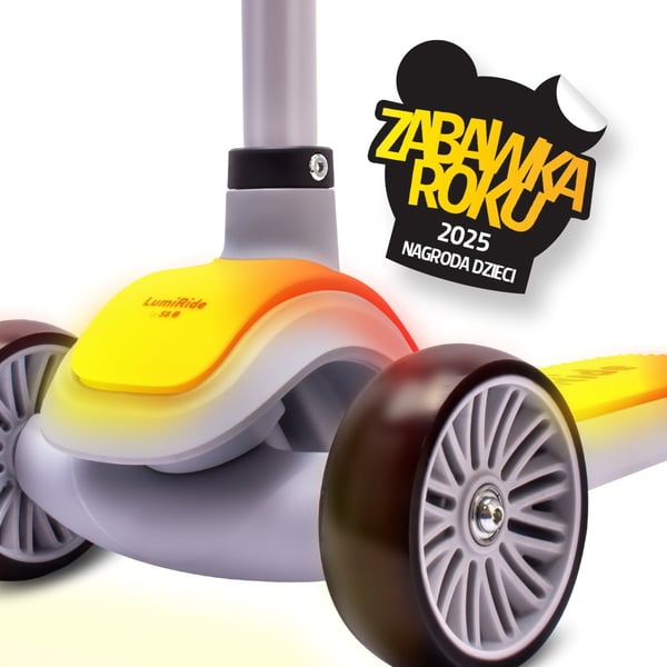 LUMI RIDE Tre-hjulet balance scooter, sammenklappelig, justerbar, LED-platform med 7 farver og 20 programmer - Grå Sun Baby
