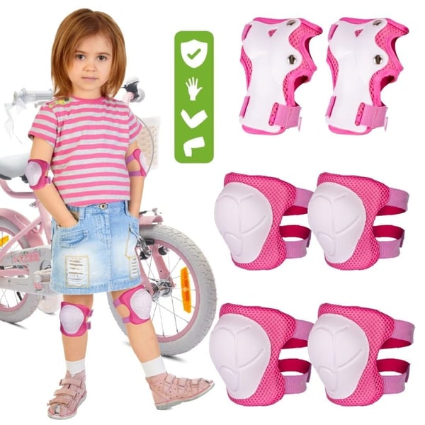 Lasten suojasarja suojasetti lapsille  S 2-4 vaaleanpunainen Heart Bike Sun Baby