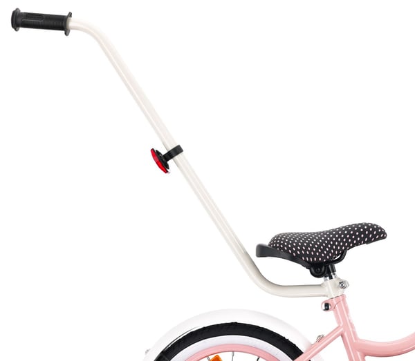 Heart Bike Flickcykel för en flicka 12 14 16 tum, Barncykel 2-6 år, Barncykel med stödhjul, pushbar, justerbar sadel och styre (Pink, 14 tum)