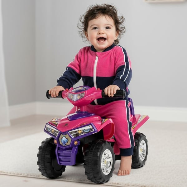 Sun Baby quadgåstol för barn, lila - ljud och ljus, 12 mån+, maxvikt 25 kg, förvaringsfack