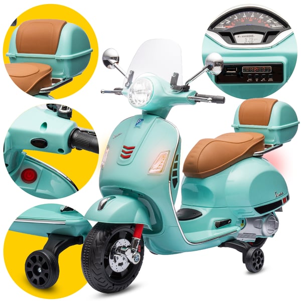 Sähköskootteri lapsille Sähkömoottoripyörä Vespa MP3 runko turkoosi Sun Baby