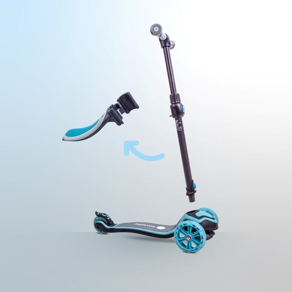 Tre-hjulet balance scooter Flash 3-i-1 LED til børn - Blå