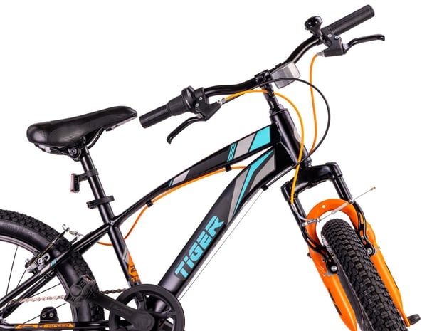 20 tuuman pojan kevyt MTB-pyörä Shimano 6 vaihteella Tiger Bike oranssi ja musta