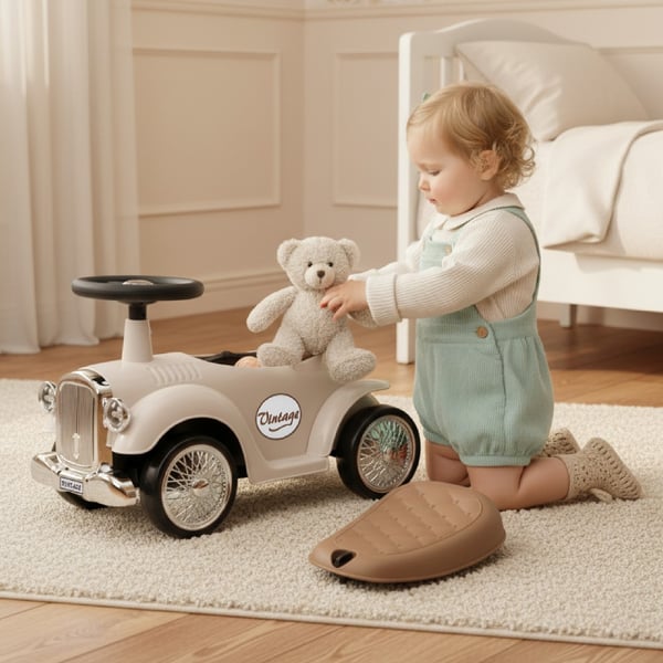 Työntövaunu lapsille lasten auto Retro ecru Sun Baby