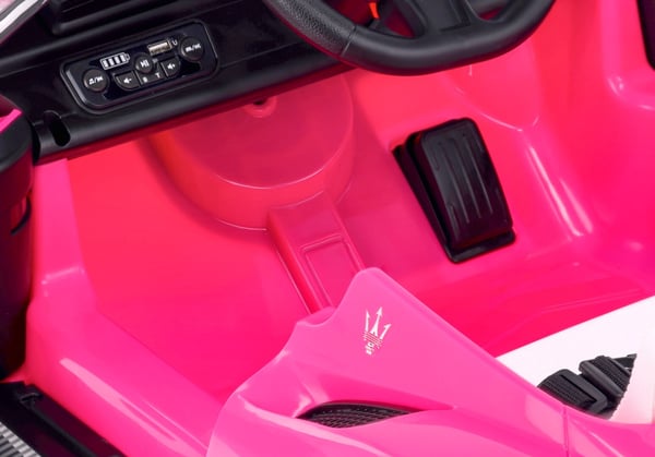 Sun Baby batteridriven bil för barn Maserati GT Cabrio 12V, fjärrkontroll, LED, MP3/USB/Bluetooth, rosa
