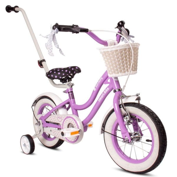 12 colių mergaitės dviratis HEART BIKE - violetti