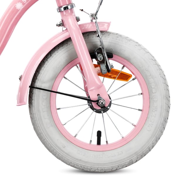 Lasten polkupyörä Tytön polkupyörä 12 tuuman kori Opas pyörät Side Flower Bike vaaleanpunainen