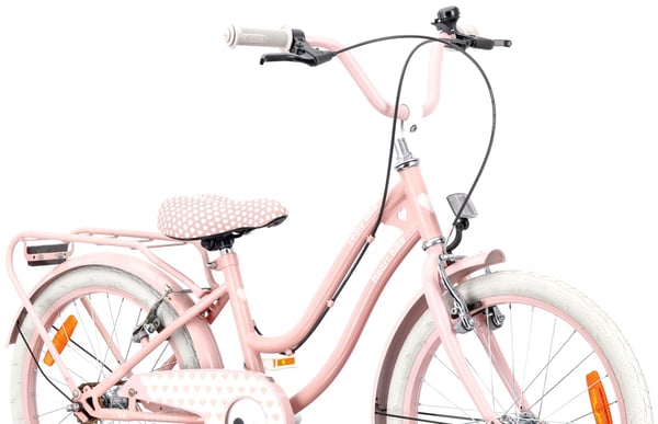 Heart Bike Flickcykel för en flicka 20 tum, 6 till 10 år, v-broms, kuggstång, barncykel för pojkar (Silver Moon - Rosa)