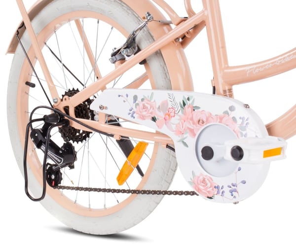 20 tuumainen lasten pyörä tytöille Shimano 6 vaihdetta Flower Bike aprikoosinvärinen Sun Baby