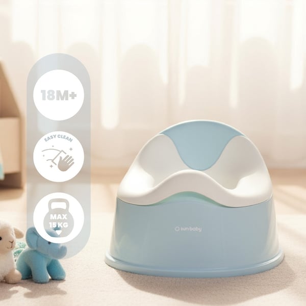 Sun Baby lapsen potta liukumaton, irrotettava sisäosa, ergonominen selkänoja, sinivalkoinen