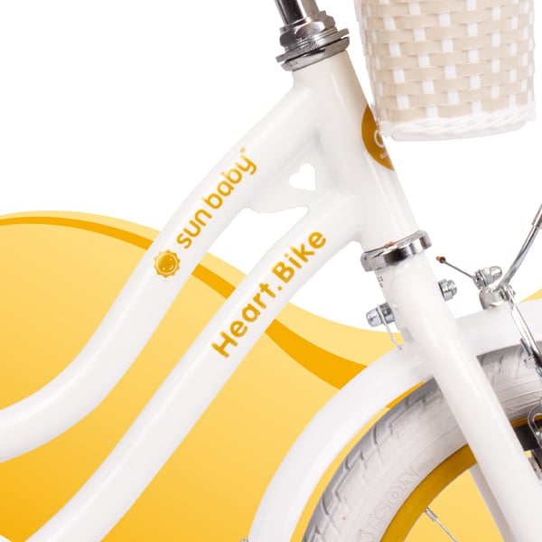 16 tuuman tyttöjen pyörä HEART BIKE - valkoinen ja kulta