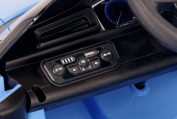 Sun Baby batteridriven bil för barn Maserati GT Cabrio 12V, fjärrkontroll, LED, MP3/USB/Bluetooth, blå