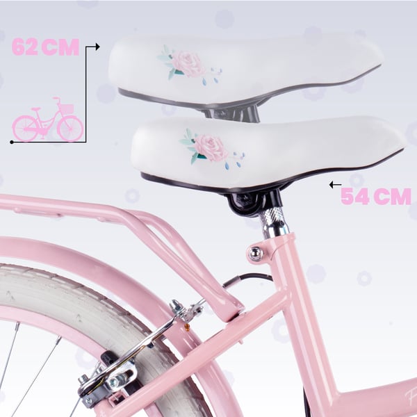Flower Bike Flickcykel för en flicka 20 tum, 6 till 10 år, växlar Shimano, barncykel för pojkar (Rosa)