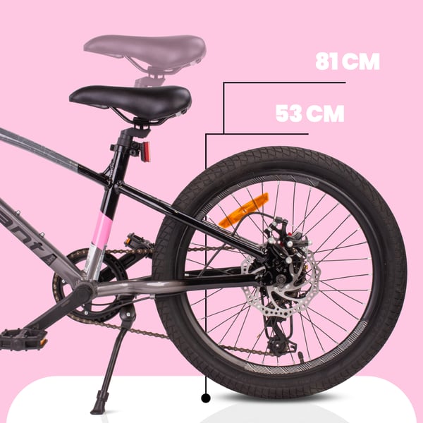 Verdant Alu Bike Lasten pyörä pojille 20 tuuman Valinnainen pyöräkoko 6 nopeuden Shimano Lasten pyörä 6-10 vuotta (Grafiitti Pinkki)