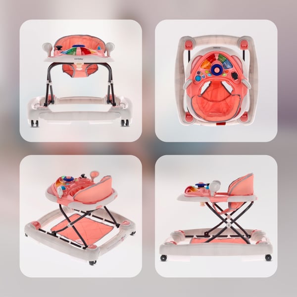 Sun Baby vauvan kävelytuoli Grand Prix 2-in-1 - kehto, korkeuden säätö, jarrut, paneeli valoilla ja äänillä, 6kk+, 12 kg asti