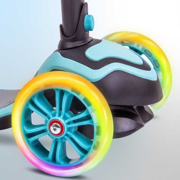 Tre-hjulet balance scooter Flash 3-i-1 LED til børn - Blå