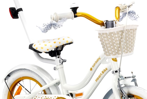 14 tuuman tyttöjen pyörä HEART BIKE - valkoinen ja kulta