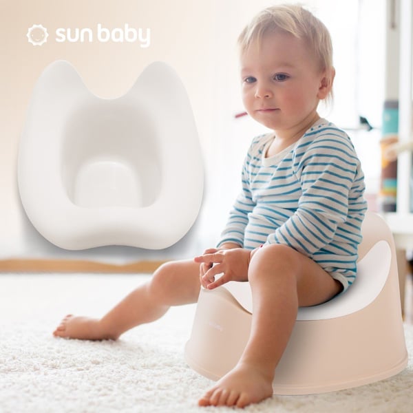 Sun Baby lapsen potta liukumaton, irrotettava sisäosa, ergonominen selkänoja, beige-valkoinen