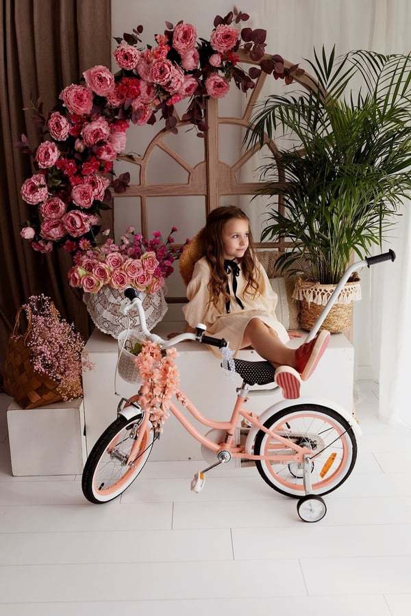 14 tuuman tyttöjen pyörä HEART BIKE - aprikoosi