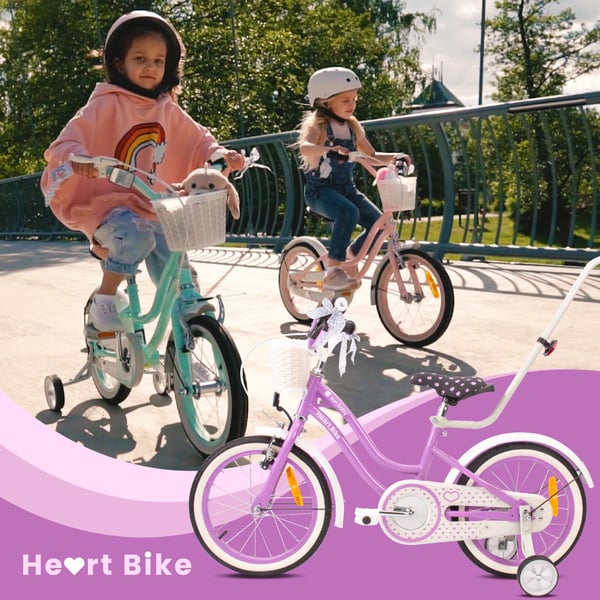 16 colių mergaitės dviratis HEART BIKE - violetti