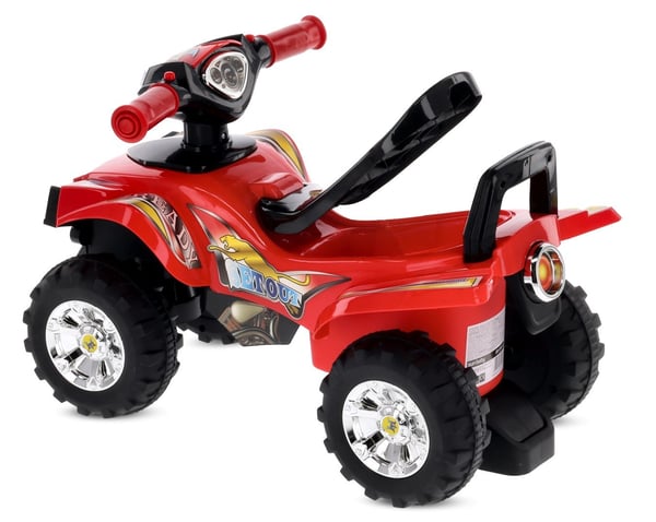 Sun Baby quadgåstol för barn, röd - ljud och ljus, 12 mån+, maxvikt 25 kg, förvaringsfack