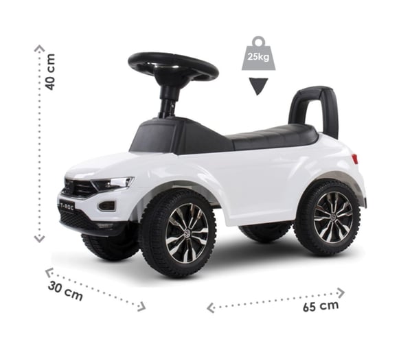 Volkswagen T-Roc Työntöauto Työntökahvalla – Valkoinen