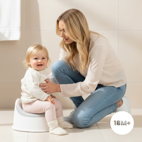 Sun Baby barnpotta halkfri med avtagbar insats, ergonomiskt ryggstöd, vit-grå, 18-36 mån, 15 kg