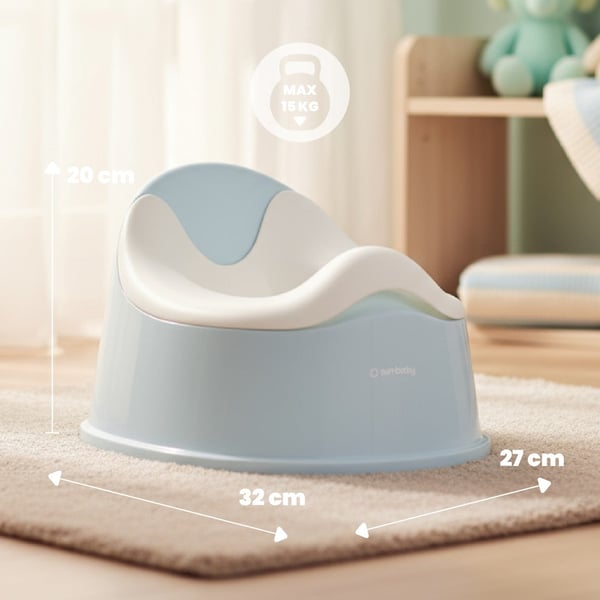 Sun Baby lapsen potta liukumaton, irrotettava sisäosa, ergonominen selkänoja, sinivalkoinen