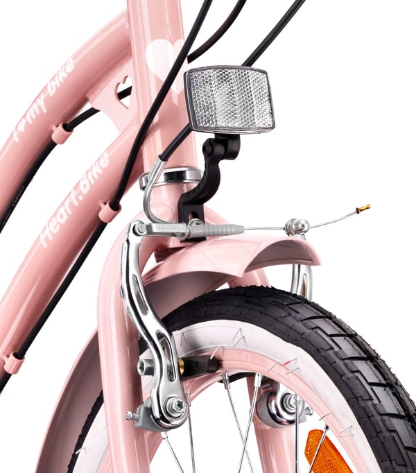 Heart Bike Pigecykel 20 tommer, 6 til 10 år, Shimano gear, børnecykel til drenge (Pink)