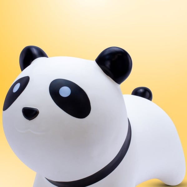 Sun Baby hyppypallo lapsille Panda valkoinen 12m+ pumpulla, kantavuus 45 kg