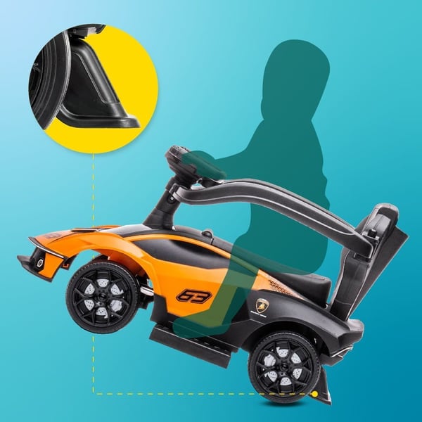 Sun Baby gåbil med push-handle Lamborghini Essenza SCV12, orange, 12m+, upp till 25 kg