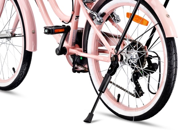 Heart Bike Pigecykel 20 tommer, 6 til 10 år, Shimano gear, børnecykel til drenge (Pink)