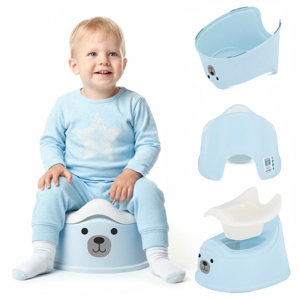 Sun Baby lasten potta liukumaton, irrotettava sisus, vakaa, ergonominen selkänoja, sinivalkoinen