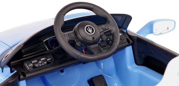Sun Baby batteridriven bil för barn Maserati GT Cabrio 12V, fjärrkontroll, LED, MP3/USB/Bluetooth, blå