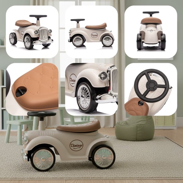 Työntövaunu lapsille lasten auto Retro ecru Sun Baby