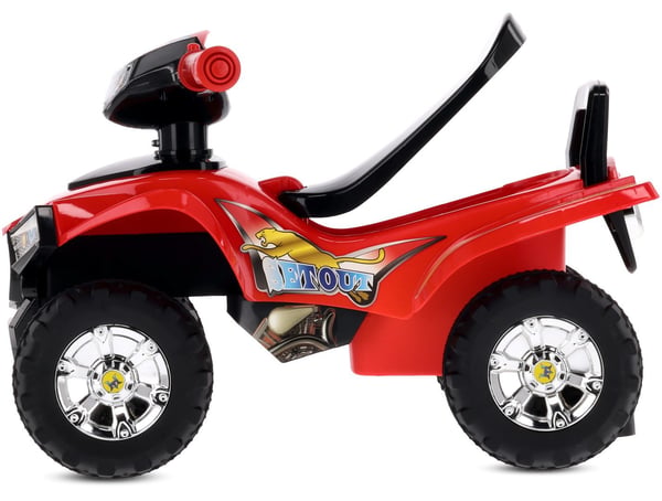 Sun Baby quadgåstol för barn, röd - ljud och ljus, 12 mån+, maxvikt 25 kg, förvaringsfack