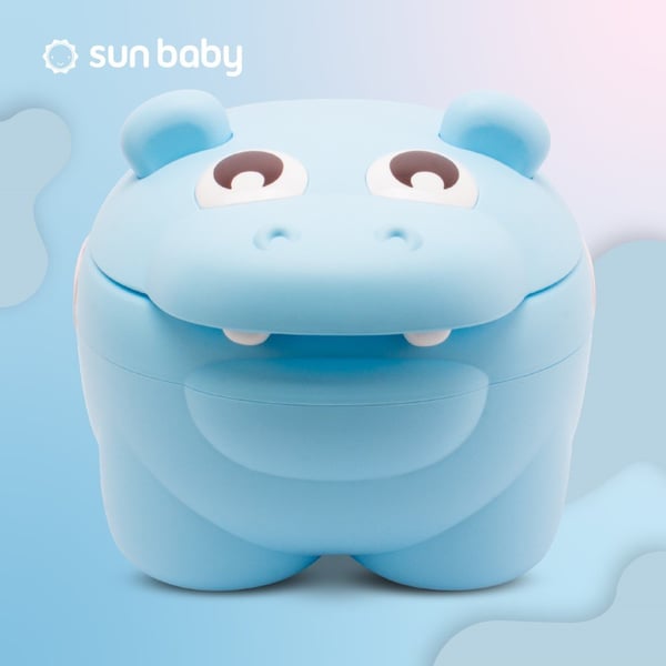 Sun Baby lasten potta Hippo sininen - liukumaton, selkänojalla, irrotettava sisäosa