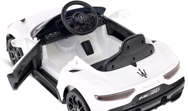 Sun Baby batteridriven bil för barn Maserati GT Cabrio 12V, fjärrkontroll, LED, MP3/USB/Bluetooth, vit