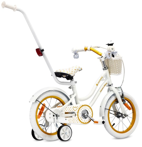 14 tuuman tyttöjen pyörä HEART BIKE - valkoinen ja kulta