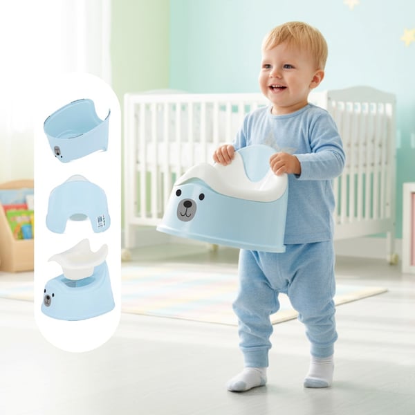 Sun Baby lasten potta liukumaton, irrotettava sisus, vakaa, ergonominen selkänoja, sinivalkoinen